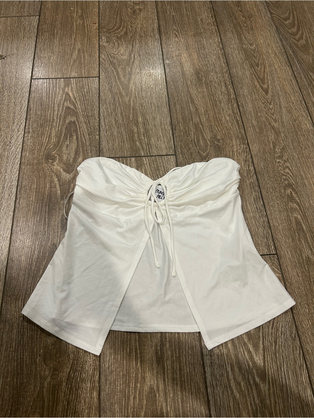 Princess Polly White Strapless Ruched Tie Tube Top